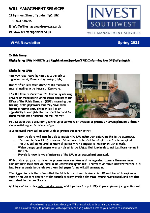 WMS Spring 2023 Newsletter
